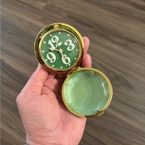 Vintage Rare Linden Green Pocket Alarm Clock